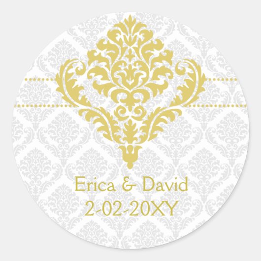 イエローダマスク封筒用シール ラウンドシール (正面)