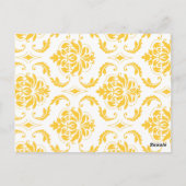 イエローダマスク結婚グレーのテーブル番号カード ポストカード (裏面)