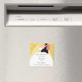 イエローダマスク花嫁&花婿デイトマグネットを保存 マグネット (インサイチュ (食洗機))