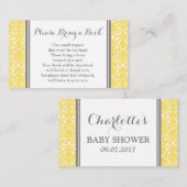 イエローダマスク赤ちゃんシャワーブックリクエストカード エンクロージャーカード (正面/裏面)