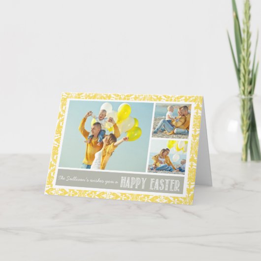 イエローダマスク |フォトコラージュハッピーイースターカード シーズンカード (正面)
