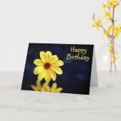 イエローダリアエレガントフラワーハッピーバースデー カード (黄色い花)