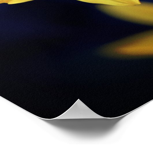 イエローダリアエレガントフラワー感動的引用文 ポスター (角)