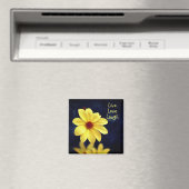 イエローダリアエレガントフラワー感動的引用文 マグネット (インサイチュ (食洗機))