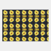 イエローダリアエレガントフラワー感動的引用文 ラッピングペーパーシート (正面2)