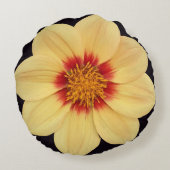 イエローダリアオンブラックフローラ ラウンドクッション (裏面)