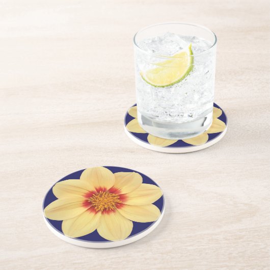 イエローダリアオンブルーフローラ コースター (側面)