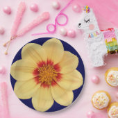 イエローダリアオンブルーフローラ ペーパープレート (パーティー)