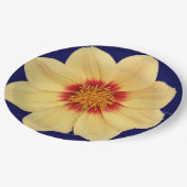 イエローダリアオンブルーフローラ ペーパープレート (アングル)