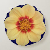 イエローダリアオンブルーフローラ ラウンドクッション (裏面)
