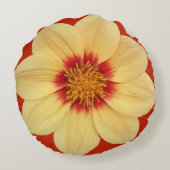 イエローダリアオンレッドフローラ ラウンドクッション (裏面)