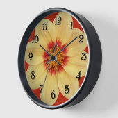 イエローダリアオンレッドフローラ 壁時計 (傾斜)