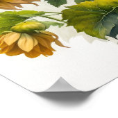 イエローダリアスフラワーアートプリントポスター ポスター (角)