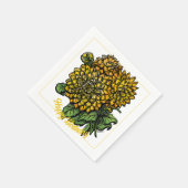 イエローダリアスフローラ スタンダードカクテルナプキン (角)