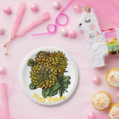 イエローダリアスフローラ ペーパープレート (パーティー)