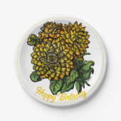 イエローダリアスフローラ ペーパープレート (正面)