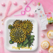 イエローダリアスフローラ ペーパープレート (パーティー)