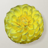 イエローダリアフラワーラウンドアクセント装飾用クッション ラウンドクッション (裏面)