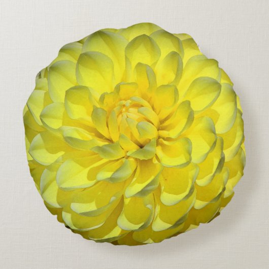 イエローダリアフラワーラウンドアクセント装飾用クッション ラウンドクッション (裏面)