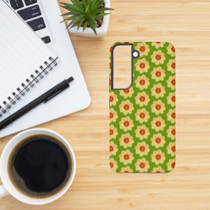 イエローダリアフローラルパターンオングリーン SAMSUNG GALAXY S22ケース