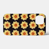イエローダリアフローラルパターンオンブラック Case-Mate iPhoneケース (裏面 (横))