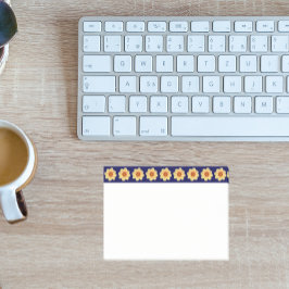 イエローダリアフローラルパターンオンブルー縁ど ポストイット