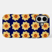 イエローダリアフローラルパターンオンブルー Case-Mate iPhoneケース (裏面 (横))
