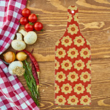 イエローダリアフローラルパターンon赤