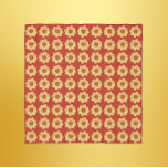 イエローダリアフローラルパターンon赤 スカーフ<br><div class="desc">鮮やかな赤い背景に黄色のDahlia開花の写真のイメージを特徴とし、繰り返しパターンで印刷されたシャフォンスカーフ、この正方形のスタイルでワードローブをアクセント。素敵なフローラデザイン!スカーフサイズを選択する。</div>
