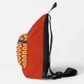 イエローダリアフローラルパターンon赤 スリングバッグ (右)