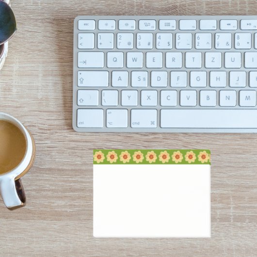 イエローダリアフローラルパター縁どン ポストイット