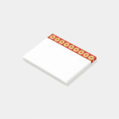 イエローダリア花の模様オン赤縁ど ポストイット (アングル)