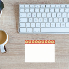 イエローダリア花の模様オン赤縁ど ポストイット