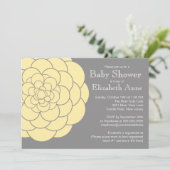 イエローダリア開花フローラニュートラルベビーシャワー 招待状 (スタンド正面)