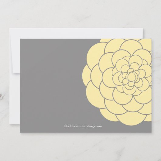 イエローダリア開花フローラニュートラルベビーシャワー 招待状 (裏面)