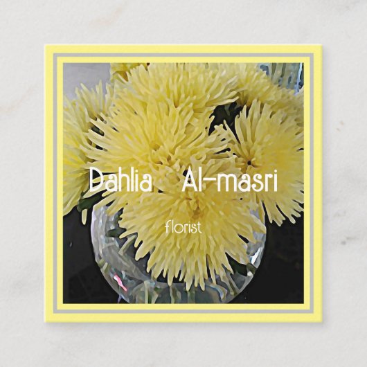 イエローダリア スクエア名刺 (正面)