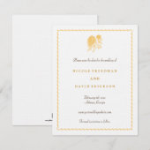 イエローダリア　結婚式の案内を保存する 招待状 (正面/裏面)