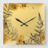 イエローダンデヨーンズシダ緑の国 スクエア壁時計 (正面)