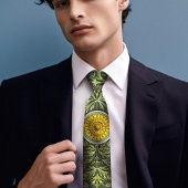 イエローダンデリオンビクトリアンドリーム:時代フローラメンズ ネクタイ