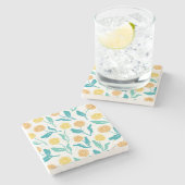 イエローダンデリオンフローラルパターン – 自然インスパイア- ストーンコースター (横)