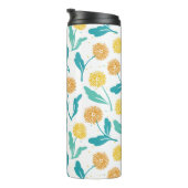 イエローダンデリオンフローラルパターン – 自然インスパイア- タンブラー (回転右)
