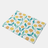 イエローダンデリオンフローラルパターン – 自然インスパイア- ドアマット (アングル)