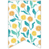 イエローダンデリオンフローラルパターン – 自然インスパイア- バンティングフラッグ (第1の旗)