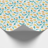 イエローダンデリオンフローラルパターン – 自然インスパイア- ラッピングペーパー (角)