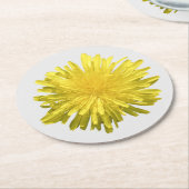 イエローダンデリオン紙コースター ラウンドペーパーコースター (アングル)