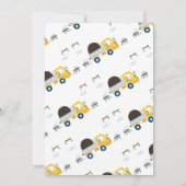 イエローダンプトラックダンプすべて1st誕生日 招待状 (裏面)