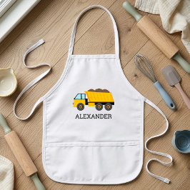 イエローダンプトラック オーダーメイド 建設業 子供用エプロン