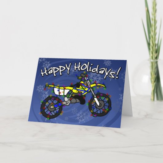 イエローダートバイククリスマスカード シーズンカード (正面)
