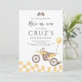 イエローダートバイクモトクロスレーシング誕生日パーティー 招待状 (スタンド正面)