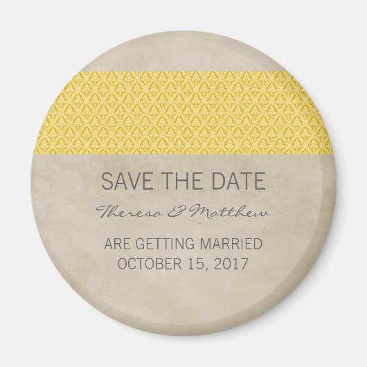 イエローダ素朴マスク日付磁石の保存 マグネット (正面)